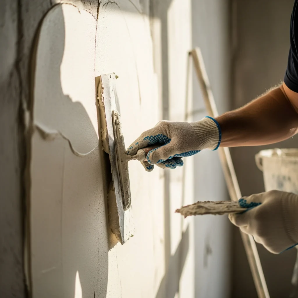 Ravalement de façade avec enduit à la chaux